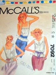 7092 80 SLVLSS / STRAPPY PEPLUM ELASTIC WST TOP PATTERN 14